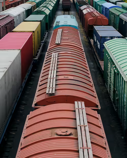 Container train at intermodal terminal